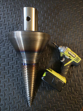 The 300 Ton Atom Splitter and drill size comparison